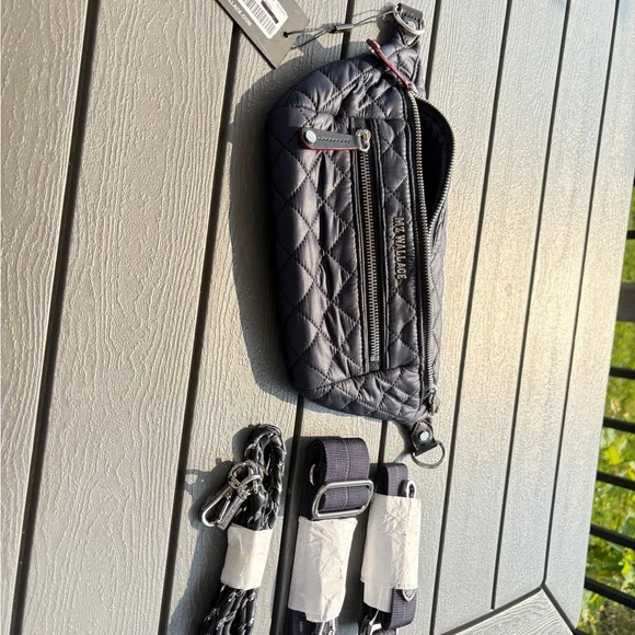 MZ Wallace Quilted Blue Crossbody Bag - Picture 6 of 11